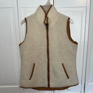 Old Navy Cream and Brown Sherpa Vest